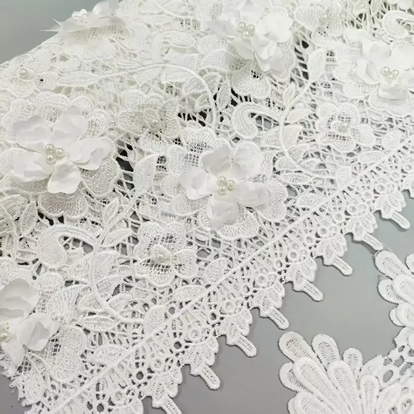 3d Floral Lace Guipure Fabric Pearls Water Soluable Cord Embroidery Guipure Lace Fabric 3d Floral Lace Guipure Fabric Pearls Water Soluable Cord Embroidery Guipure Lace Fabric