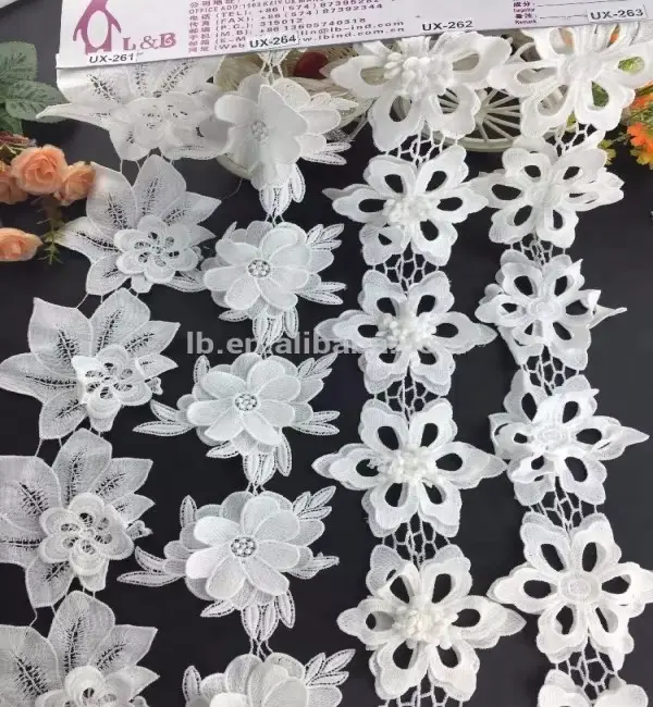 Customizable Fashionable White Milk Silk Embroidered Lace Clothing Accessories Customizable Fashionable White Milk Silk Embroidered Lace Clothing Accessories
