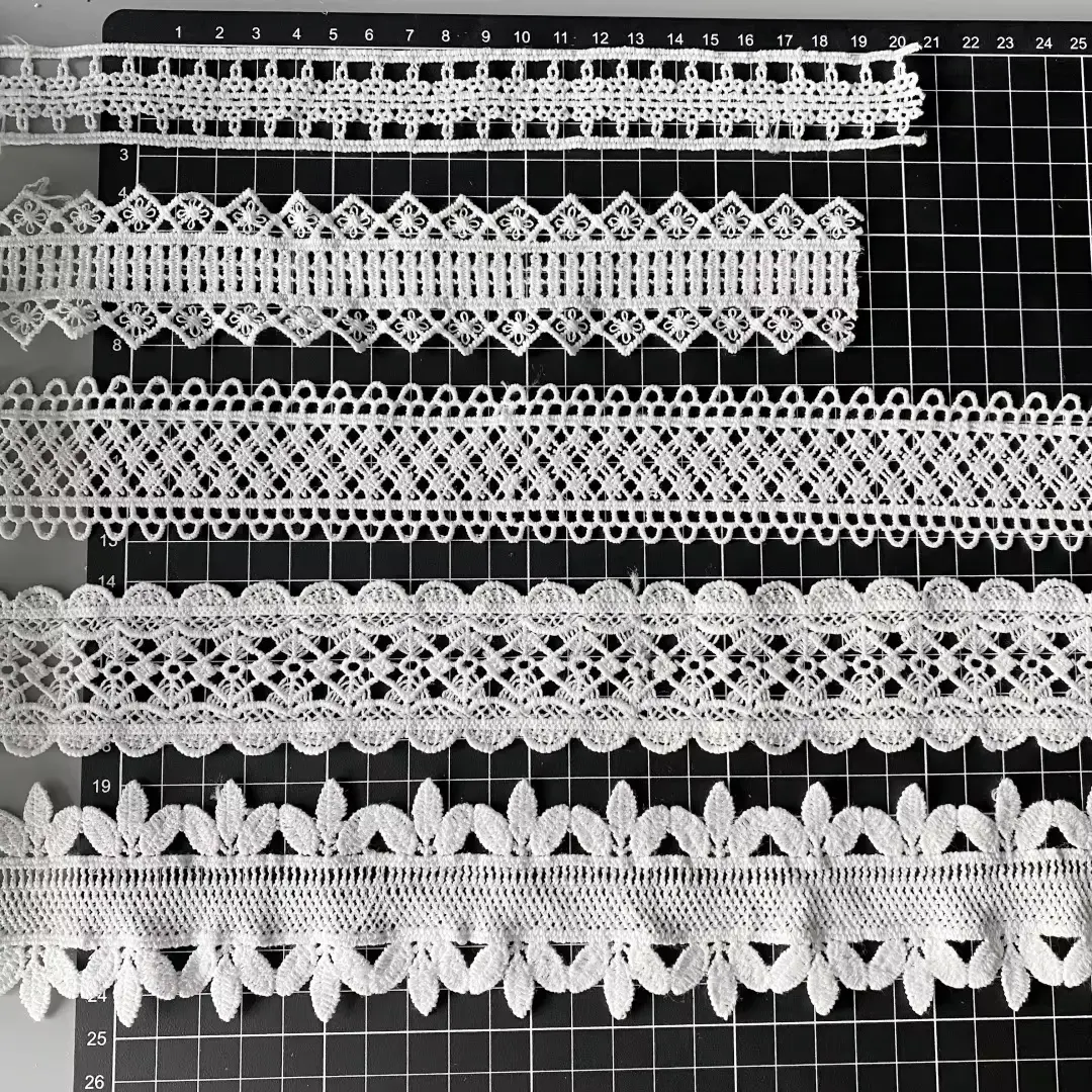 Customizable Fashionable White Milk Silk Embroidered Lace Clothing Accessories Customizable Fashionable White Milk Silk Embroidered Lace Clothing Accessories