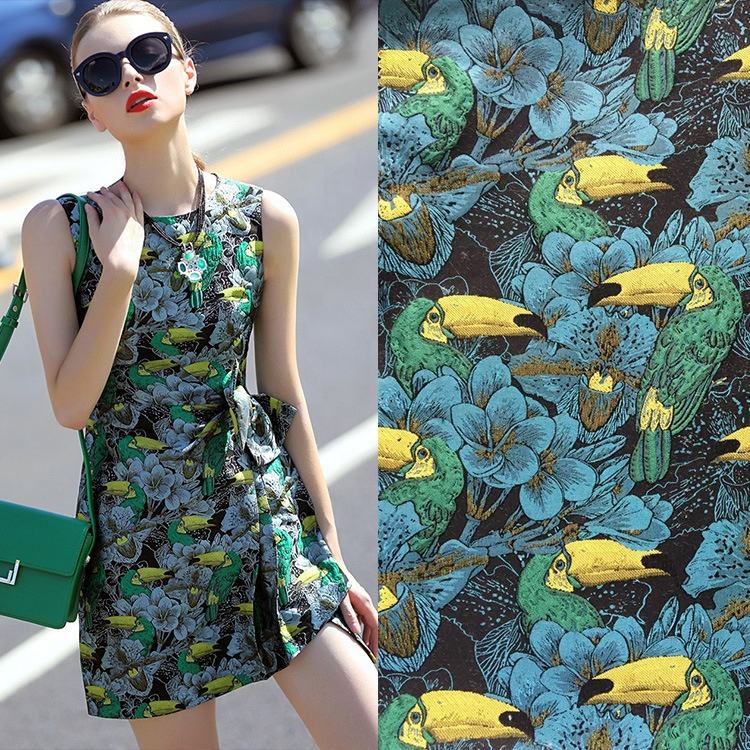 Warp Textile Printing Embroidery Fabric Jacquard stof til kjole