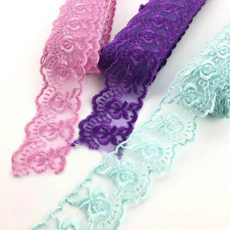 Klassisk design Multifarver Organza Blonder trim Broderi Organza Blonder engros