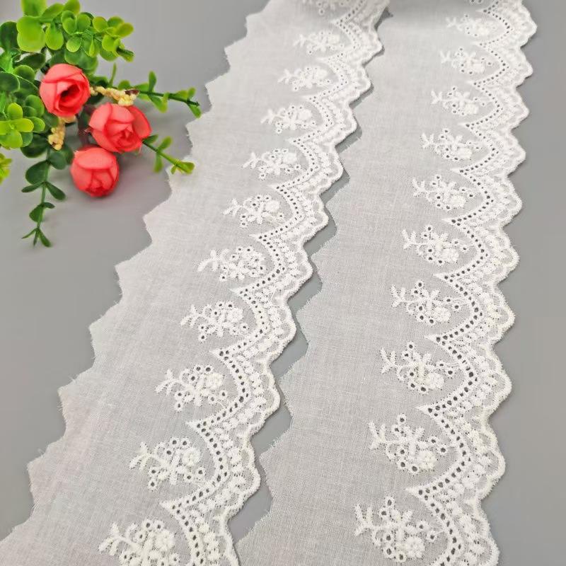 T/C Bomuldsblonder Trimming Broderi Bomuld Blonder Trim Blomster T/C Eyelet Blonder Trimming