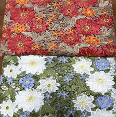 Luksus tung lavet blomsterstof perle blonder mesh stof gitter