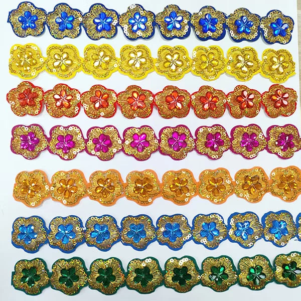 Rhinestone blonder broderi blonder med baglimskæring til tøj til tøj