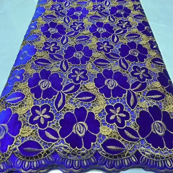 Engros Luksus Velvet Guipure Lace Mellemøsten Velvet Lace Stof Mode Højkvalitets Velvet Lace